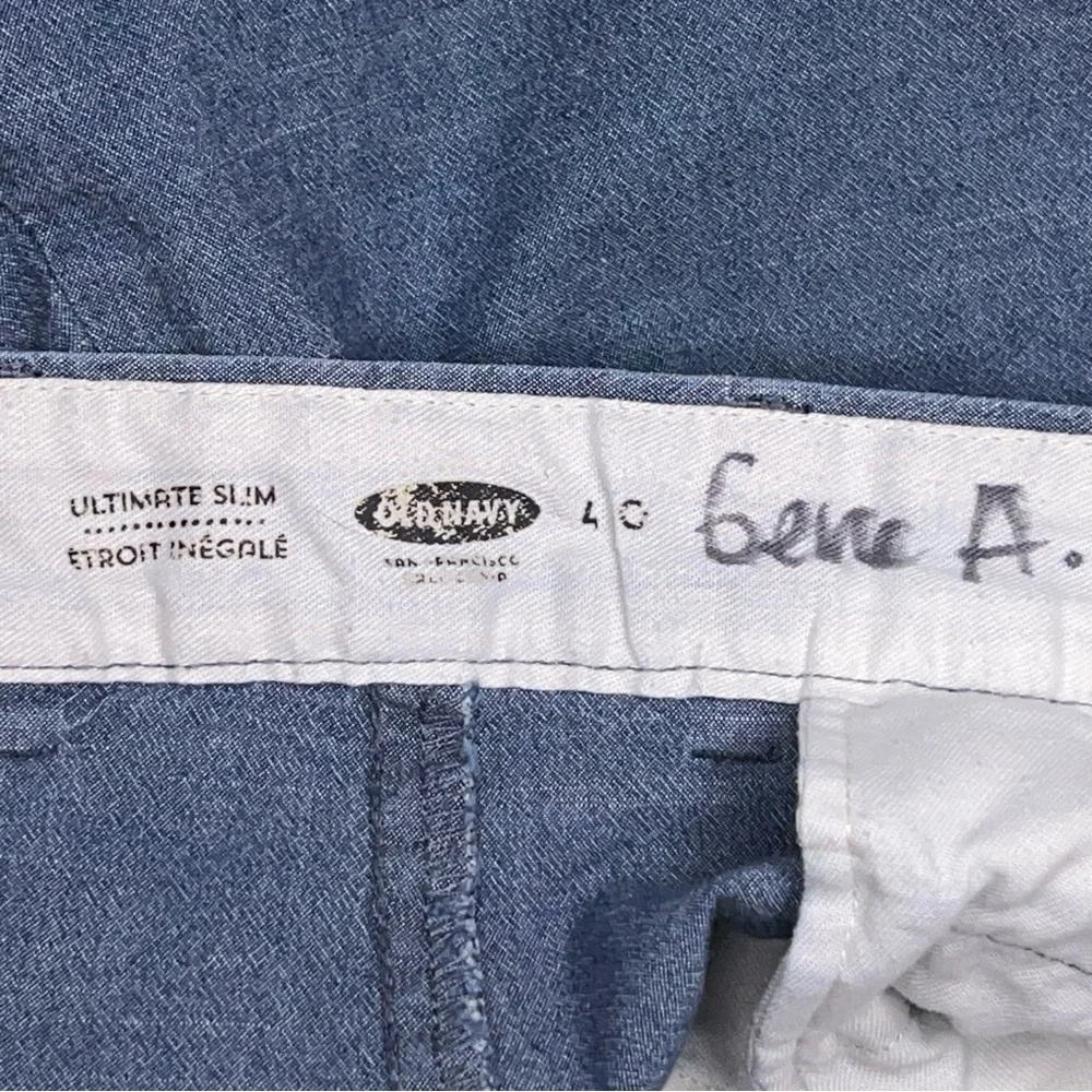 Size 40 Waist Old Navy Mens Blue Shorts Ultimate Slim Cotton Blend Casual
